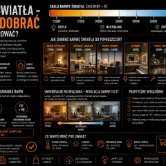 Barwa światła ma znaczenie: ciepła dla relaksu, neutralna do pracy, zimna do koncentracji. Dobierz idealne kolory dla każdego wnętrza.