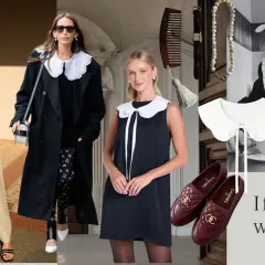 Dżokejka w stylu retro, z koronkowym kołnierzykiem, prezentuje modne stylizacje.